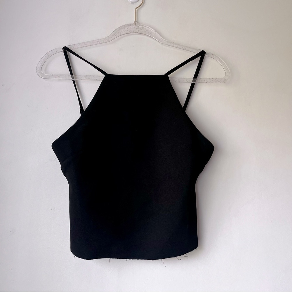 Princess Polly Arianwen Black Cropped Tank Top 6